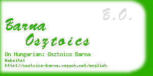 barna osztoics business card